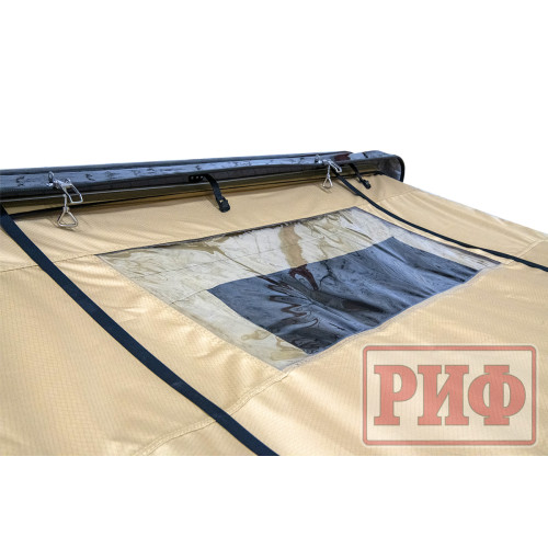 Палатка на крышу автомобиля РИФ Hard RT03-140, корпус черный, тент песочный