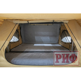 Палатка на крышу автомобиля РИФ Hard RT03-140, корпус черный, тент песочный