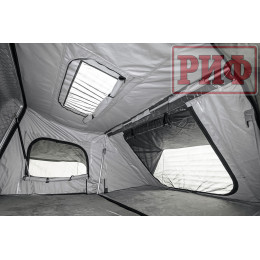 Палатка на крышу автомобиля РИФ Hard RT03-140, корпус черный, тент серый