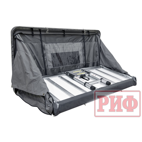 Палатка на крышу автомобиля РИФ Hard RT03-140, корпус черный, тент серый