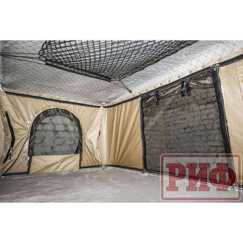 Палатка на крышу автомобиля РИФ Hard RT04-125, корпус белый, тент песочный