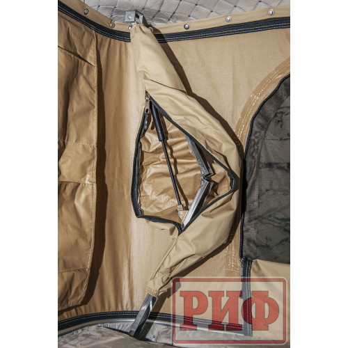 Палатка на крышу автомобиля РИФ Hard RT04-125, корпус белый, тент песочный