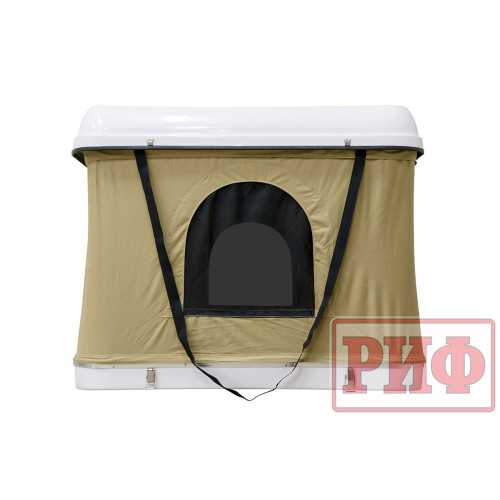 Палатка на крышу автомобиля РИФ Hard RT04-125, корпус белый, тент песочный