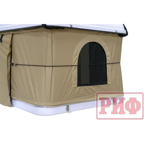 Палатка на крышу автомобиля РИФ Hard RT04-125, корпус белый, тент песочный