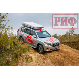 Палатка на крышу автомобиля РИФ Hard RT04-125, корпус белый, тент песочный
