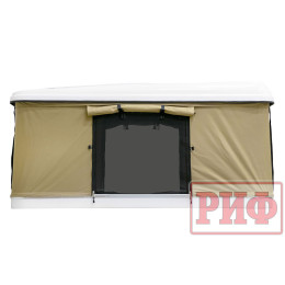 Палатка на крышу автомобиля РИФ Hard RT04-125, корпус белый, тент песочный