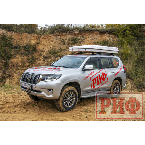 Палатка на крышу автомобиля РИФ Hard RT04-125, корпус белый, тент песочный