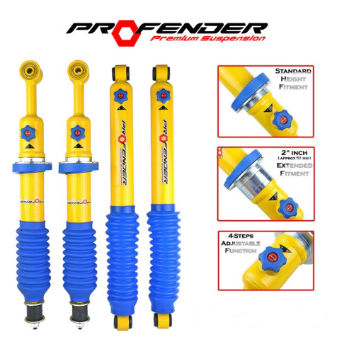 Амортизатор задний лифт 0-2"для Toyota Land Cruiser Prado 120, 4runner (215), FJ cruiser с регулировкой жесткости (газ-масло) диапазон регулировки жесткости 30%