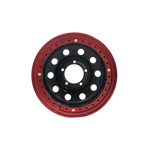 Диск усиленный УАЗ стальной черный 5x139,7 8xR16 d110 ET-19 с двойным бедлоком (красный)